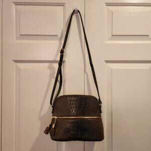 Medium Vegan leather crossbody bag (brown)